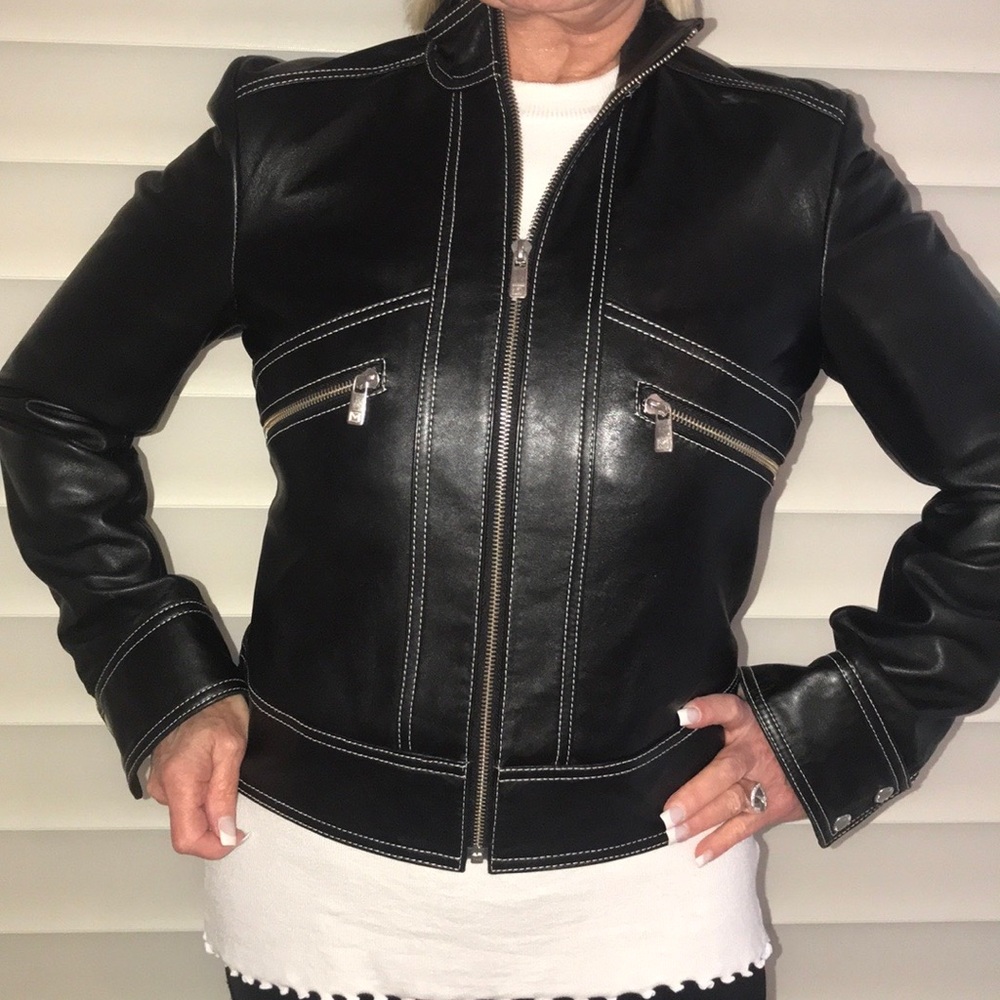 EUC Michael KORS black bomber motorcycle jacket s
